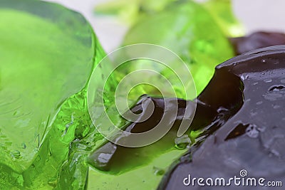 Brown and green jello abstraction Stock Photo