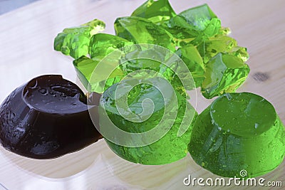 Brown and green jelly Stock Photo