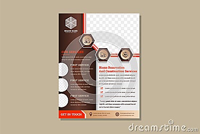 Flyer design design template for home renovation and construction development program Vector Illustration