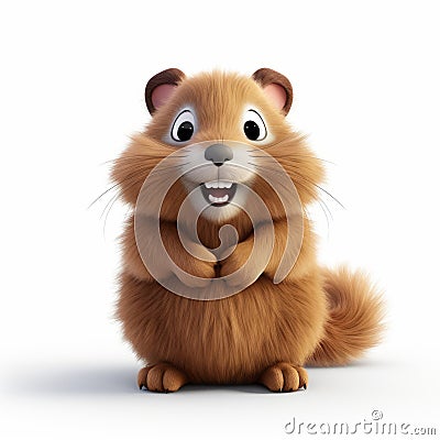 Cartoon Squirrel: Photorealistic Rendering With Gentle Expressions Stock Photo