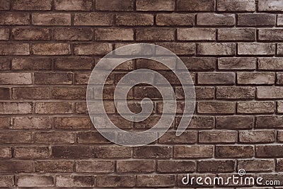 Brown grunge brick wall background. Texture and wallpaper concept. Material and construction theme. Dark room tone film Stock Photo