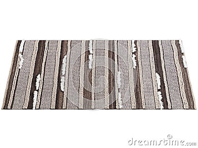 Brown handmade wool cotton causal solid chevron stripes area rug. 3d render Stock Photo