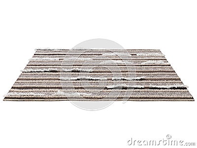 Brown handmade wool cotton causal solid chevron stripes area rug. 3d render Stock Photo