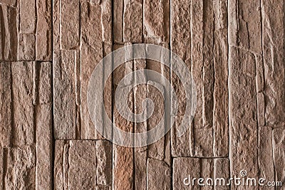 Brown Hard Rough Stone Tile Wall Texture Background Stock Photo