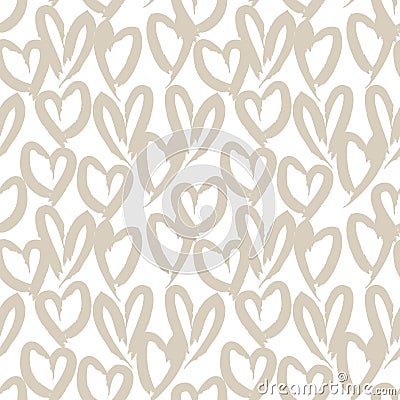 Brown Heart shaped Valentineâ€™s Day Seamless Pattern Background Vector Illustration
