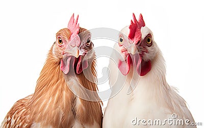 Brown hens, also known as chickens or poultry. Stock Photo