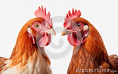 Brown hens, also known as chickens or poultry. Stock Photo