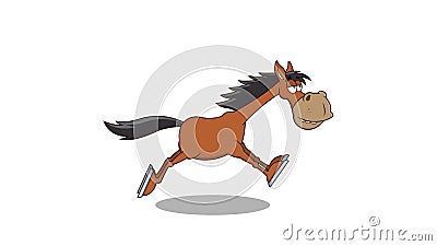 Brown Horse Cartoon Character Running Stock Footage - Video of farm,  character: 194503720