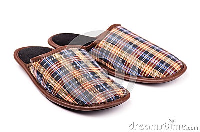 Brown house slippers Stock Photo