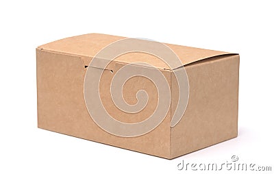 Brown kraft paper box Stock Photo