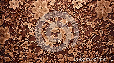 Brown lace texture. Stock Photo