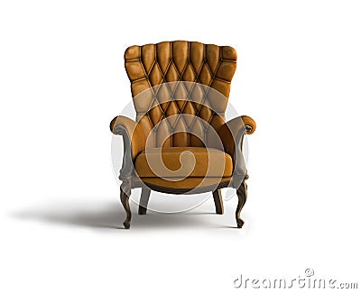 Brown Leather armchair Stock Photo