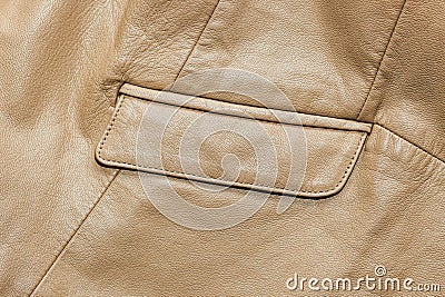 Brown leather jacket texture, genuine soft leather. Stock Photo