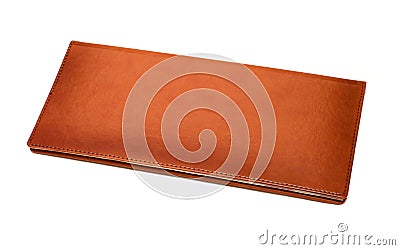 Brown leather memo book Stock Photo