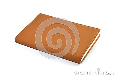 Brown leather notebook Stock Photo