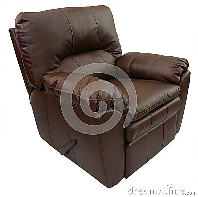 Brown Leather Recliner Stock Photo