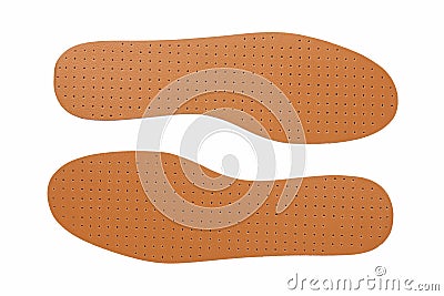 Brown leather shoe insoles Stock Photo