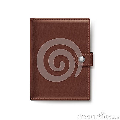 Brown Leather Wallet Isolated on White Background Vector Illustration