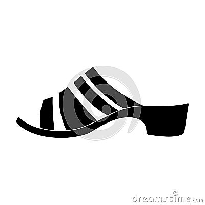 Brown leather women summer heels. Shoes for walking in the Park . Different shoes single icon in black style vector Vector Illustration