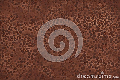 Brown and light brown polka dots on a light brown background, digitally created Stock Photo