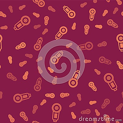 Brown line Angle grinder icon isolated seamless pattern on red background. Vector Vector Illustration