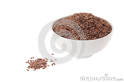 Brown Linseed or Flax seed Stock Photo