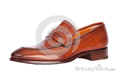 Brown male classic shoe Stock Photo