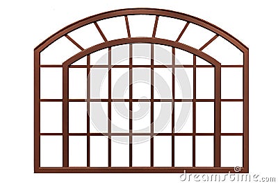 Brown metal window frame Stock Photo