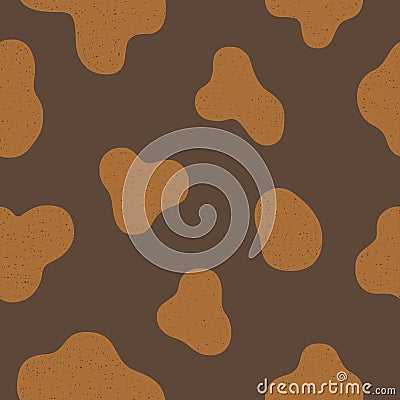 Brown Milk Cow Seamless Pattern Vector Illustration