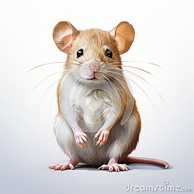 Colorful Caricature Mouse Illustration On White Background Cartoon Illustration