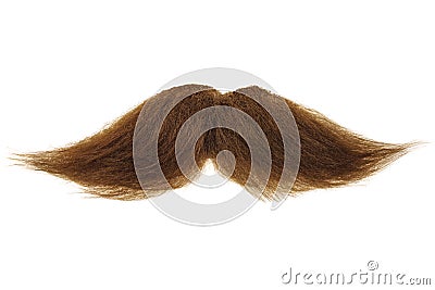 Brown mustache isolated on white Stock Photo
