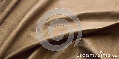 Brown natural leather background, rumpled, light fabric Stock Photo