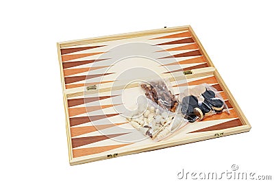 Brown new Backgammon game wooden board Stock Photo