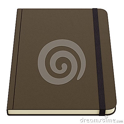 Brown notebook isolated on white Stock Photo