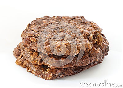 Brown oatmeal cookies Stock Photo