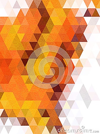 Brown and orange triangles with free form line texture Vector Illustration