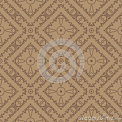 Brown Ornamental Seamless Line Pattern Stock Photo