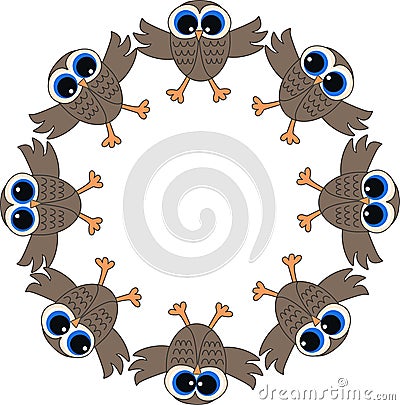 brown owls Vector Illustration