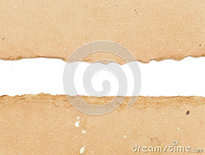 Brown package paper torn Stock Photo