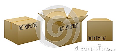 Brown packaging boxes Vector Illustration