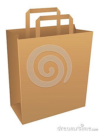 Brown paper bag Vector Illustration