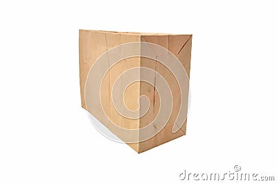 Brown paper bag isolated on white Stock Photo