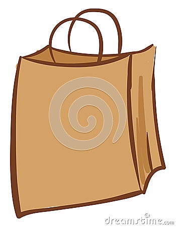 Brown paper bag , vector or color illustration Vector Illustration