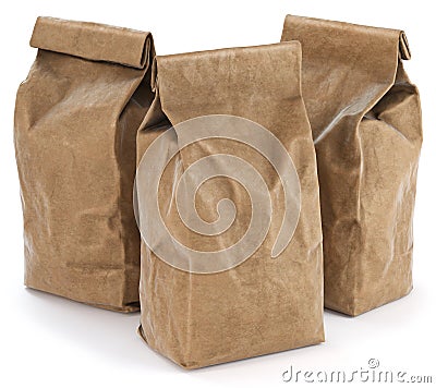 Brown paper food bag packaging Stock Photo