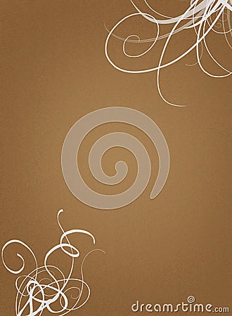 Brown paper parchment white swirls Stock Photo