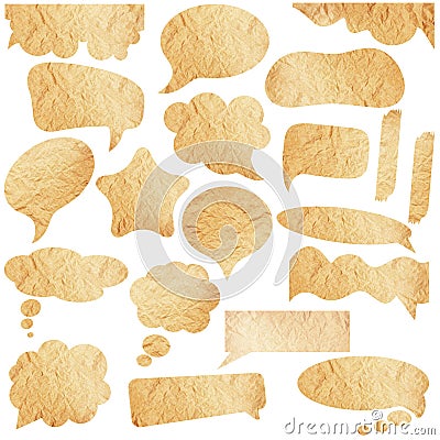 Brown Paper speech bubbles Stock Photo