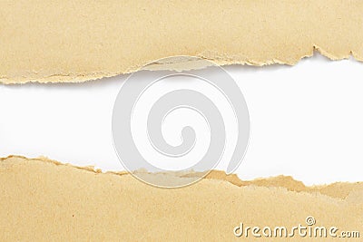 Brown paper torn Stock Photo