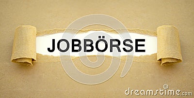 Paper work with the german word for job market - jobbÃ¶rse Stock Photo