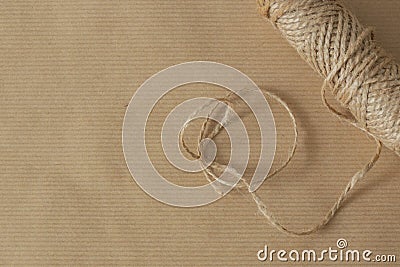 Brown parcel packaging paper, with string. Eco friendly recycling packaging Stock Photo