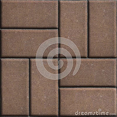 Brown Paving Slabs of Rectangles Laid Out on Two Stock Photo